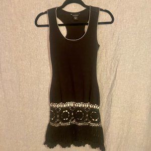 Moda International Black Crochet Dress XSmall